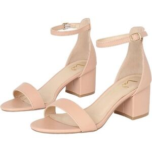 Lulus Blush Pink Block Heel Ankle Strap Sandals Women's Size 10‎